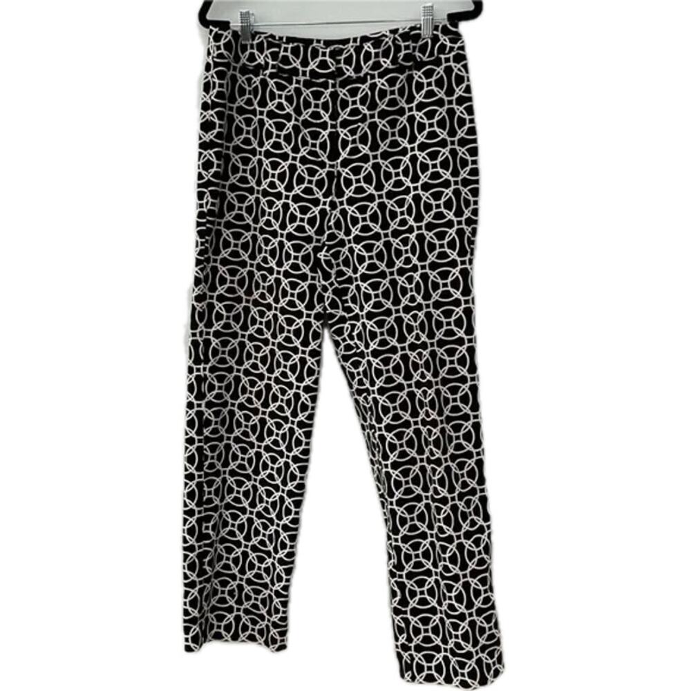Talbots Black And White Intersecting Circle Stret… - image 2